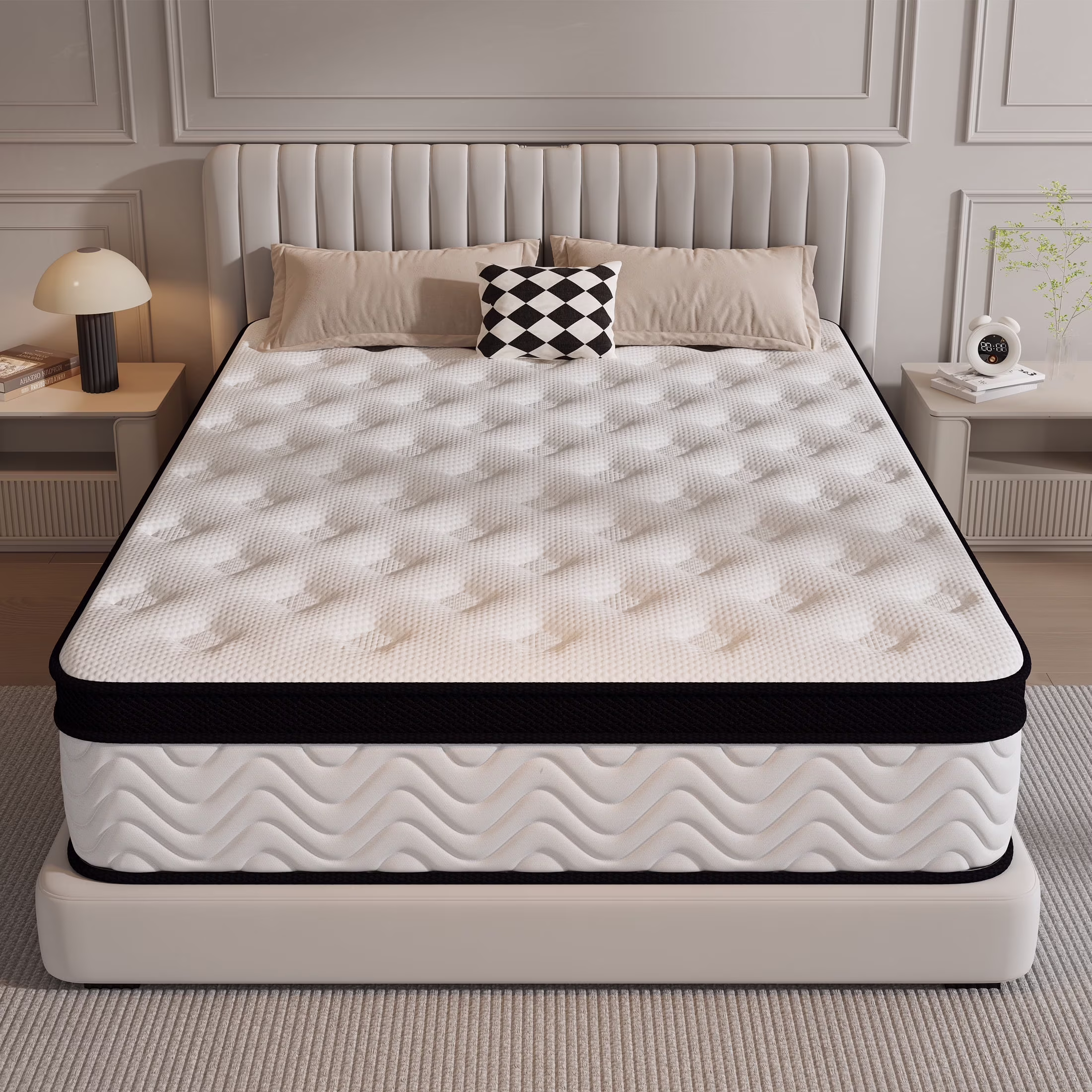 Sailvan Queen Mattress 12-Inch ,Medium-Firm Hybrid Queen Size Mattress in a Box, Memory Foam Mattress with Individually Pocket Springs, Reinforced Edge Support, Pressure Relief, Motion Isolation
