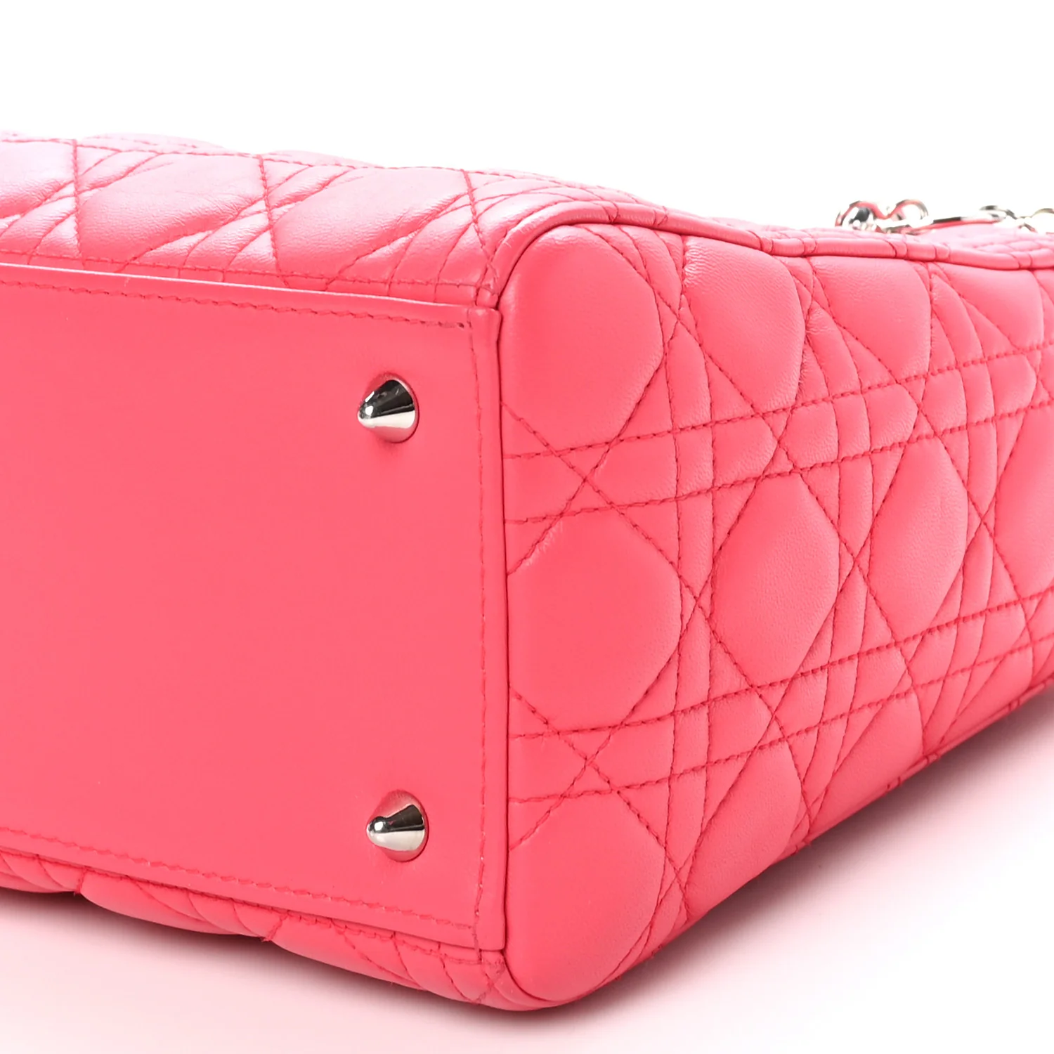 Lambskin Cannage Medium Lady Dior Fuchsia