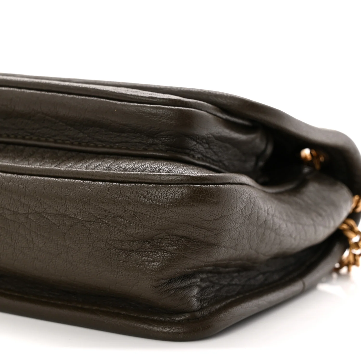 Grained Lambskin Monogram Mini Niki Chain Satchel Dark Cork