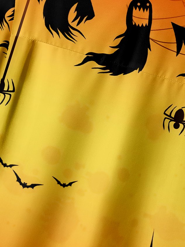 Chemise décontractée à manches courtes et poche poitrine Bigfoot pour Halloween