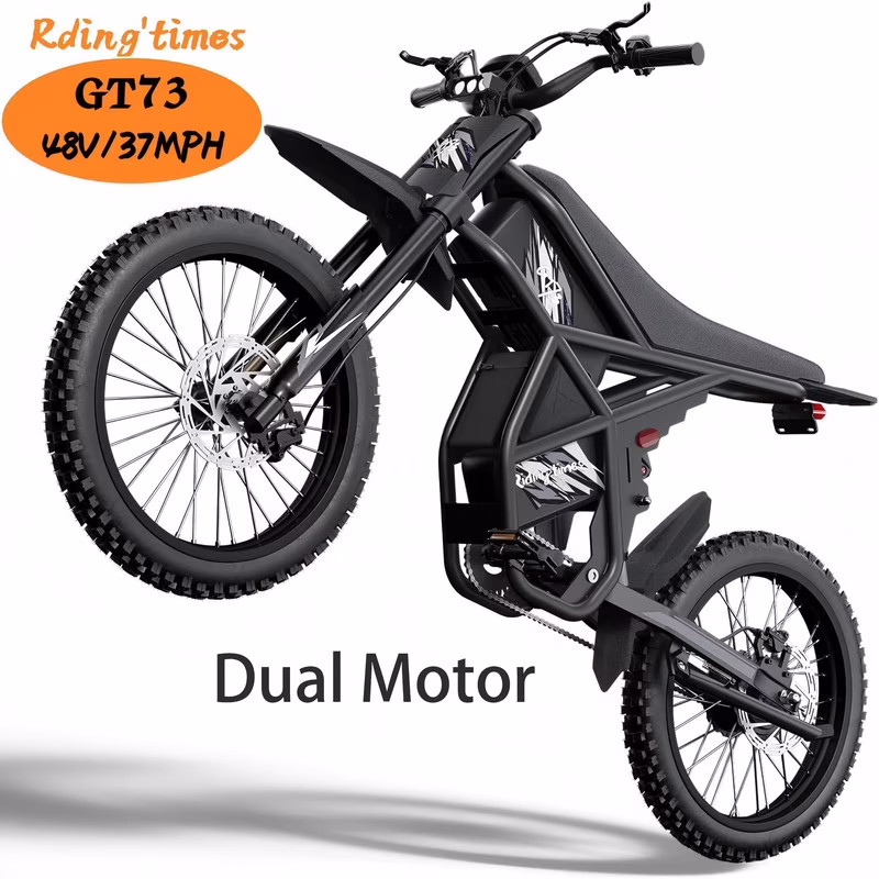 GT73 Electric Bike for Adults, 2000W UL 2849 Electric Dirtbike with 25 Motorcycle Tires,48V36.4AH Dual Battery EBike, Max 37 mph & 85 mile Long Range, Dual Hydraulic Brakes & Full Suspension