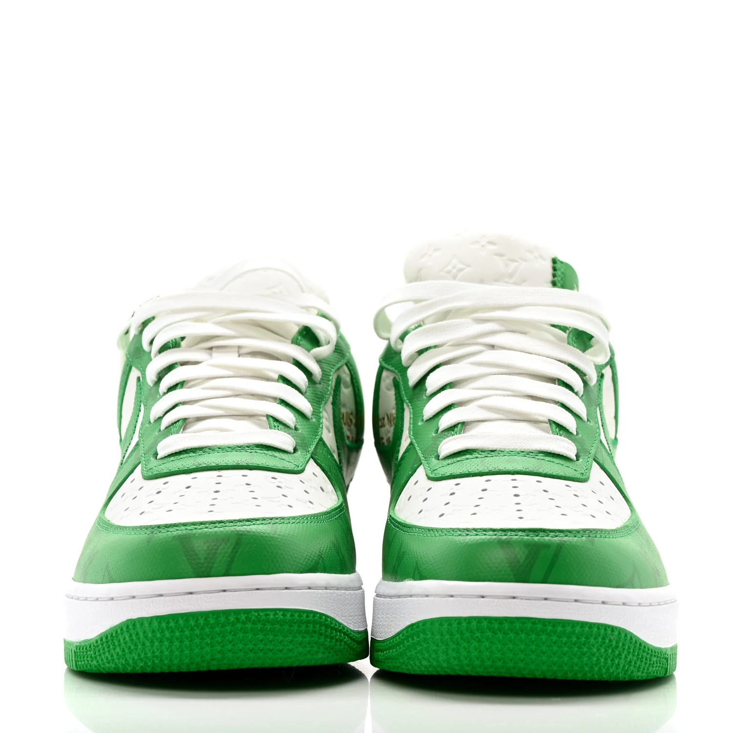 X NIKE AIR FORCE 1 Calfskin Monogram Mens Low Top Sneakers 8 Green