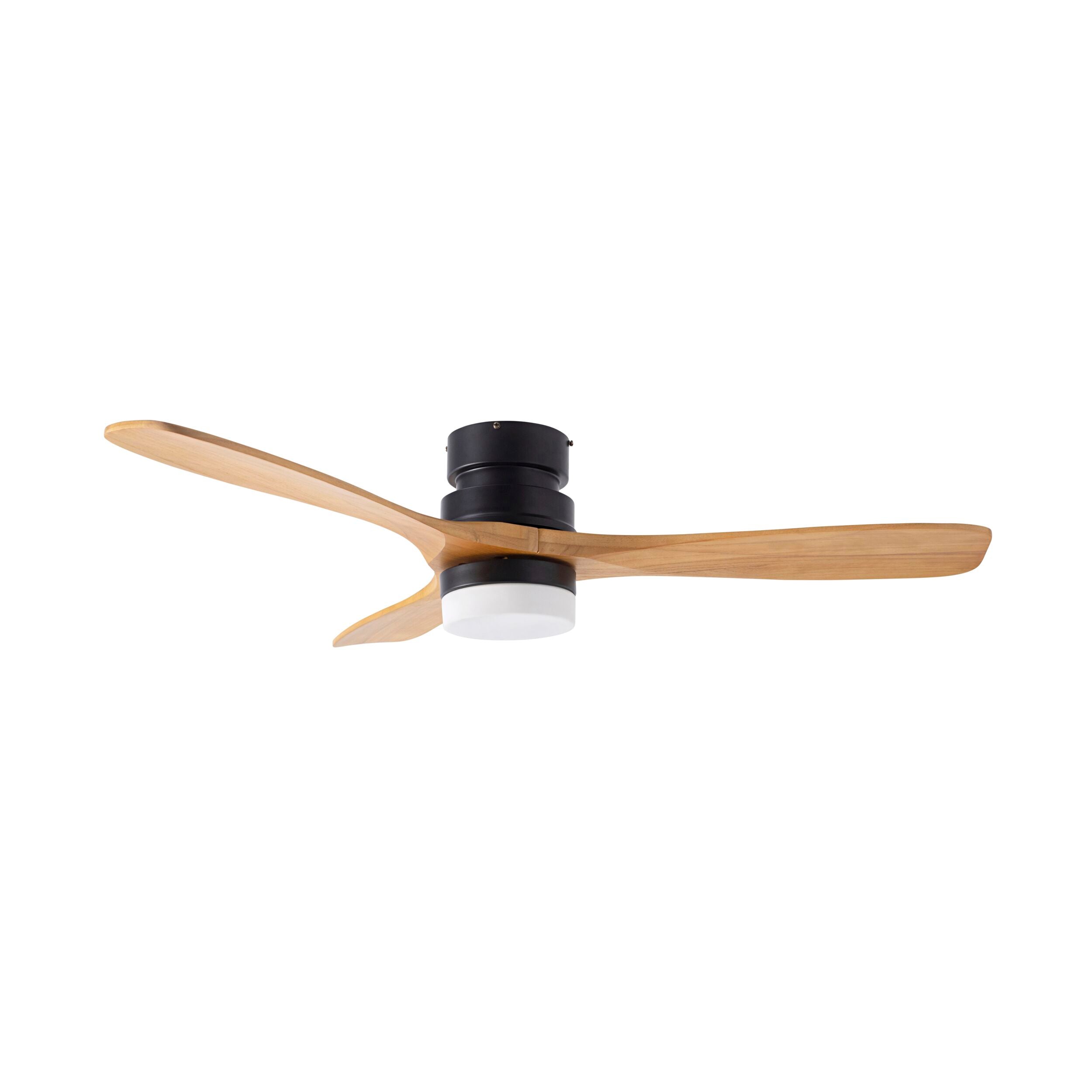 Portsea Hugger Indoor Ceiling Fan with LED Light & Remote - Black & Ti