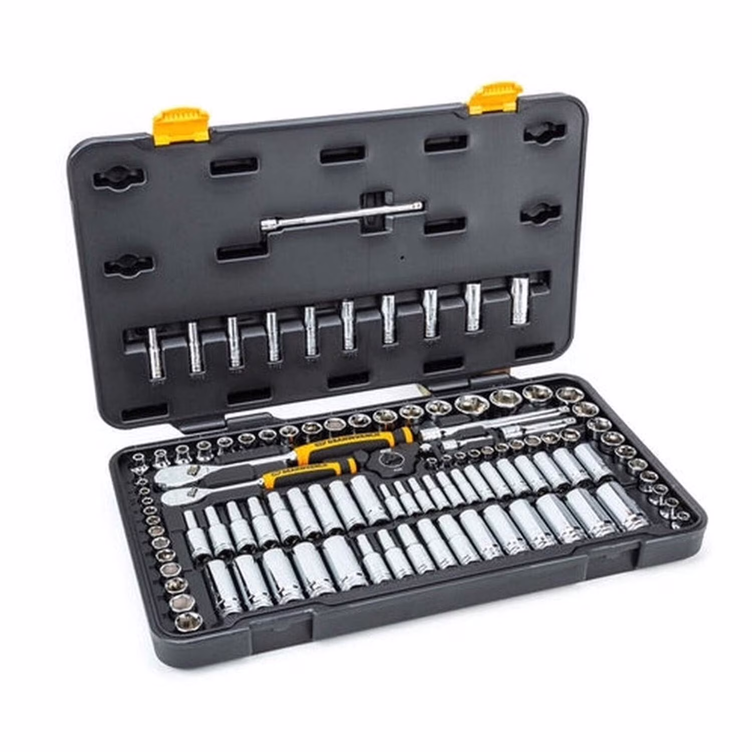 GEARWRENCH 1/4 in. and 3/8 in. Drive 6-Point Standard  Deep SAE/Metric 90-Tooth Ratchet and Socket Mechanics Tool Set (106-Piece)