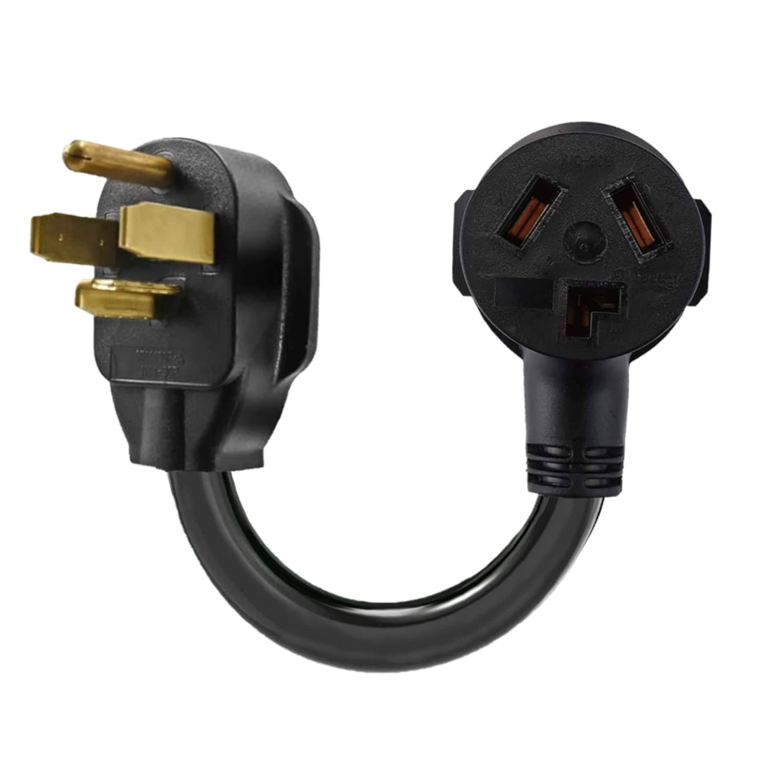 Eversimpleinc 3 Prong to 4 Prong Dryer Plug Adapter, Connects 3-Prong Old Dryer Female to 4 Prong New Dryer male Receptacle, NEM