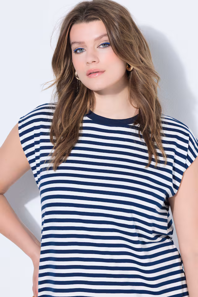 Stripe Print Cotton Knit Dress