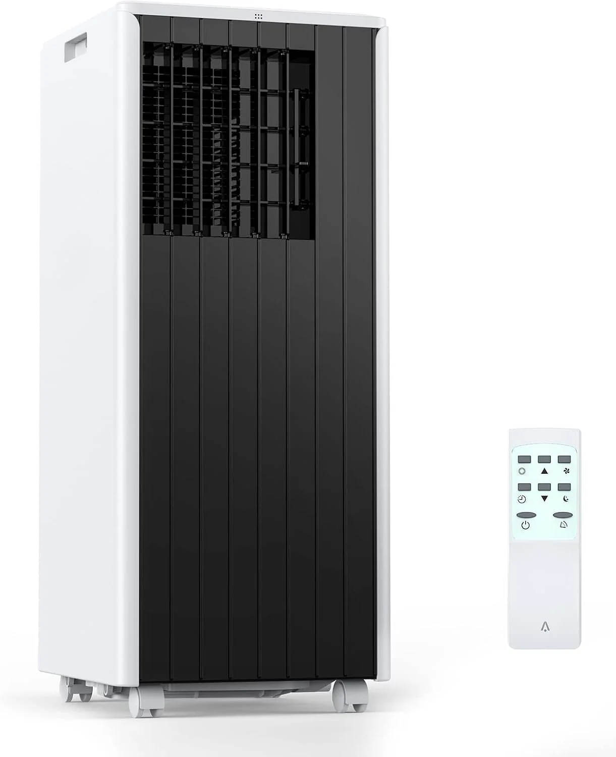 Climatiseur portable de 8 000 BTU, avec modes refroidissement, déshumidification et ventilation intégrés, pour des pièces jusqu'à 350 pi² (32,5 m²), télécommande, minuterie 24 heures et kit d'installation.
