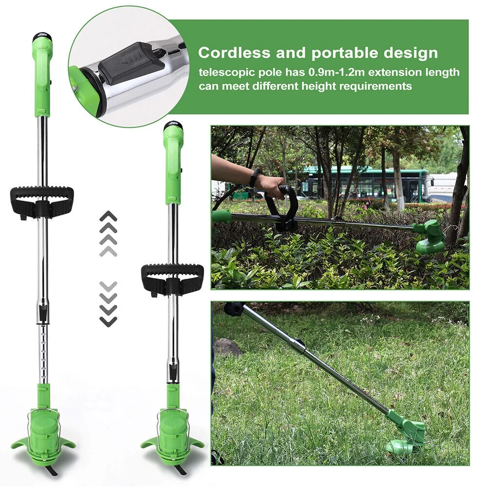 YouLoveIt Electric Weed Eater Lawn Edger Grass String Trimmer Cutter Grass Trimmer Edger Lawn Tool Electric Weed Eater Battery Powered for Garden Yard