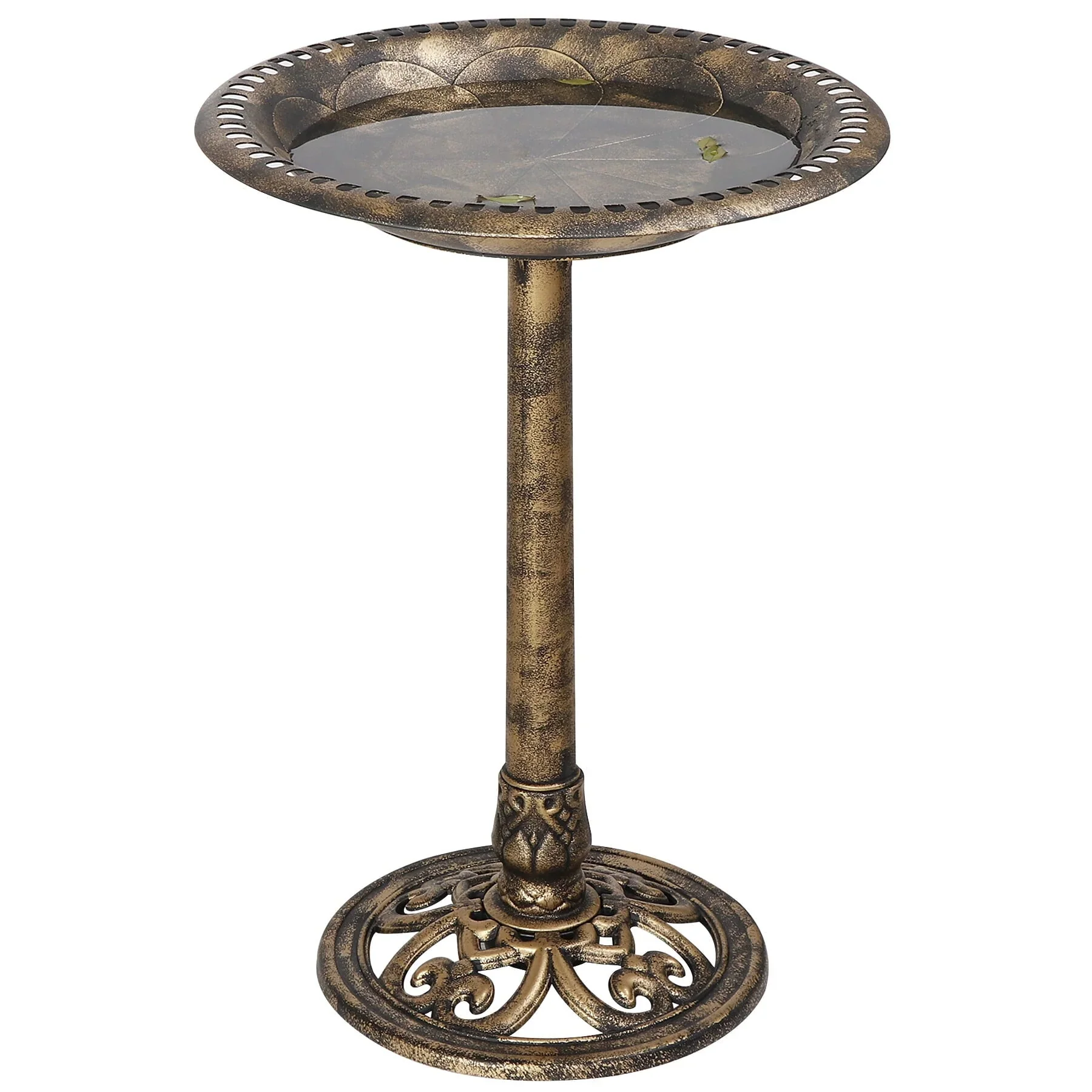 HomGarden 28 Vintage Bird Bath Antique Green Birdbath Outdoor Garden Backyard Dcor