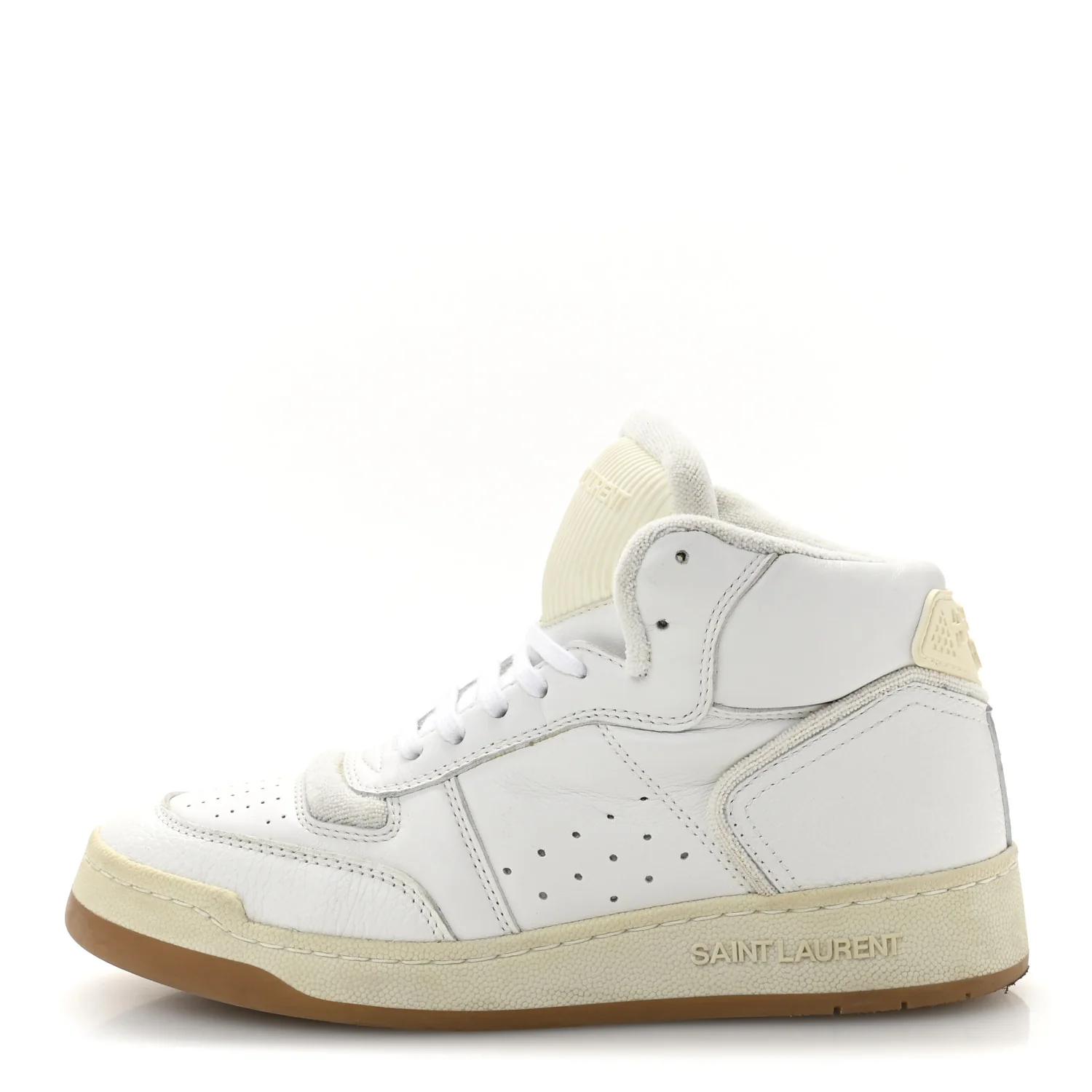 Calfskin Womens SL/80 Mid Top Sneakers 37.5 Optic White