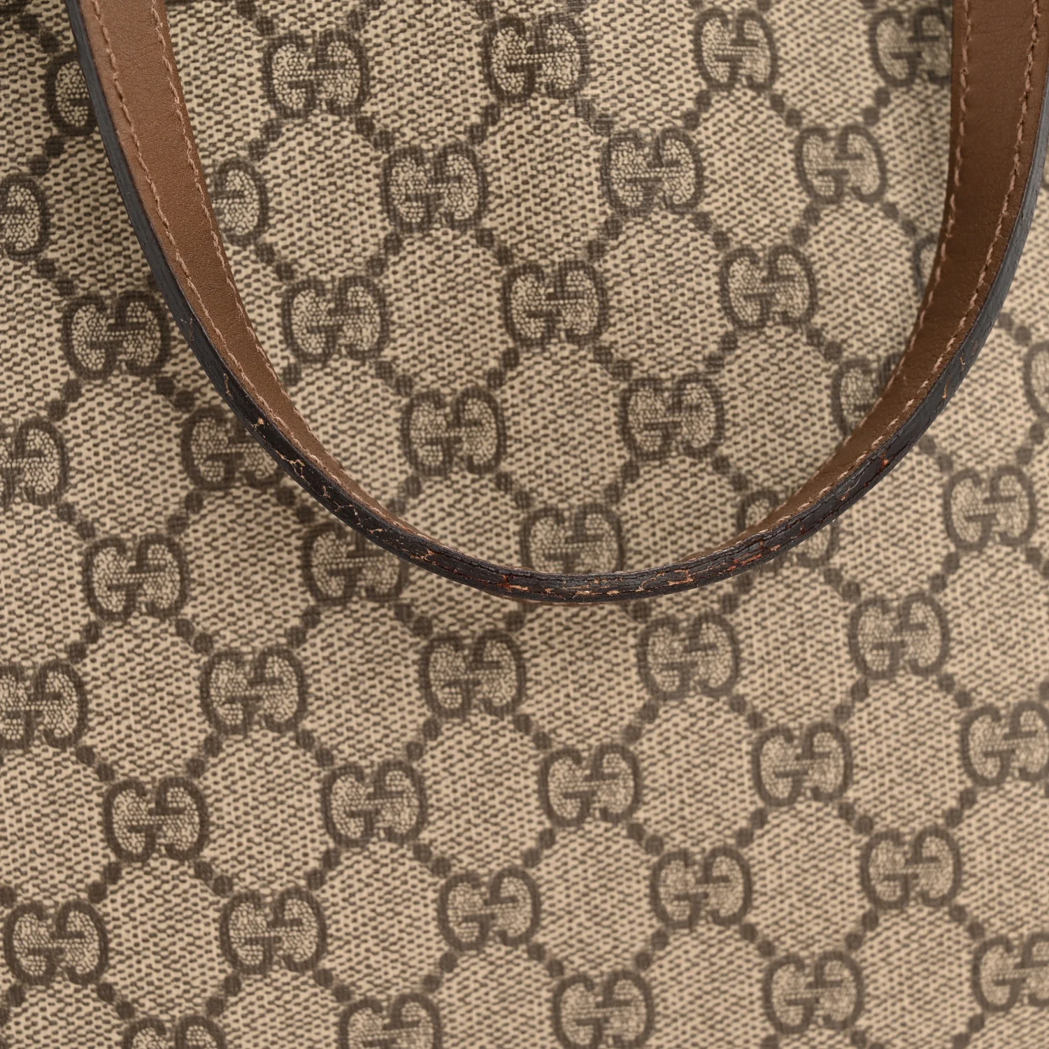 GG Supreme Monogram Medium Nice Top Handle Dome Bag Brown