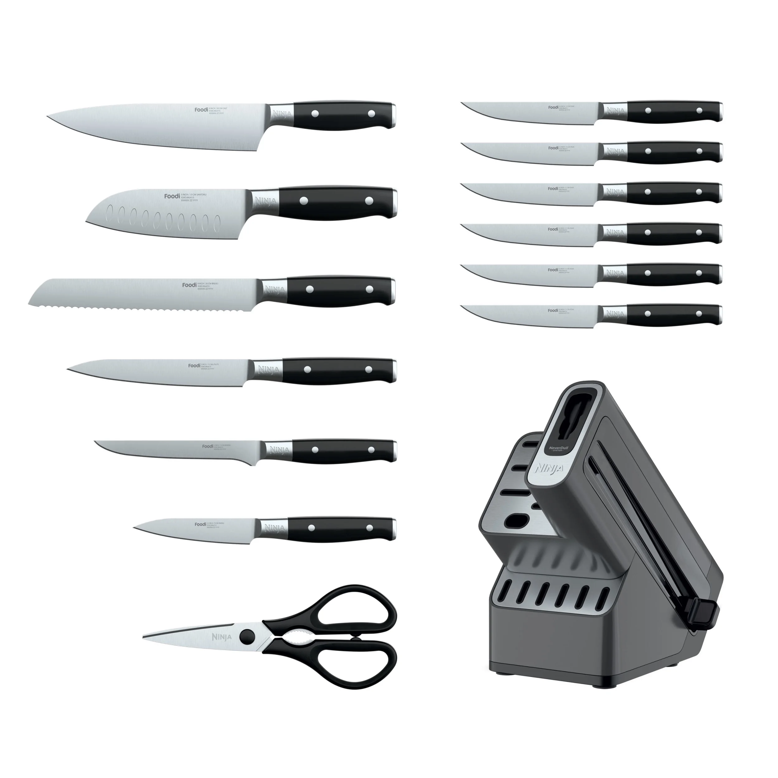 Ninja Foodi Neverdull Premium 14pc German Stainless Steel Knife System & Built - in Sharpener, K32014