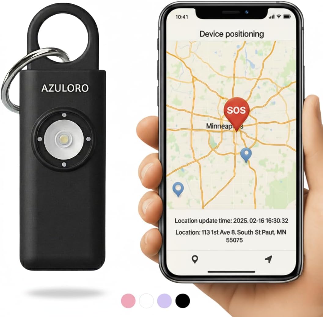 Personal Alarms for Women Loudest – Safety Keychain Self Defense – Personal Alarm Siren with SOS & Emergency Call – Keychain Alarm for Women – Gifts for Teenage Girls – Protection for Girls (Purple)