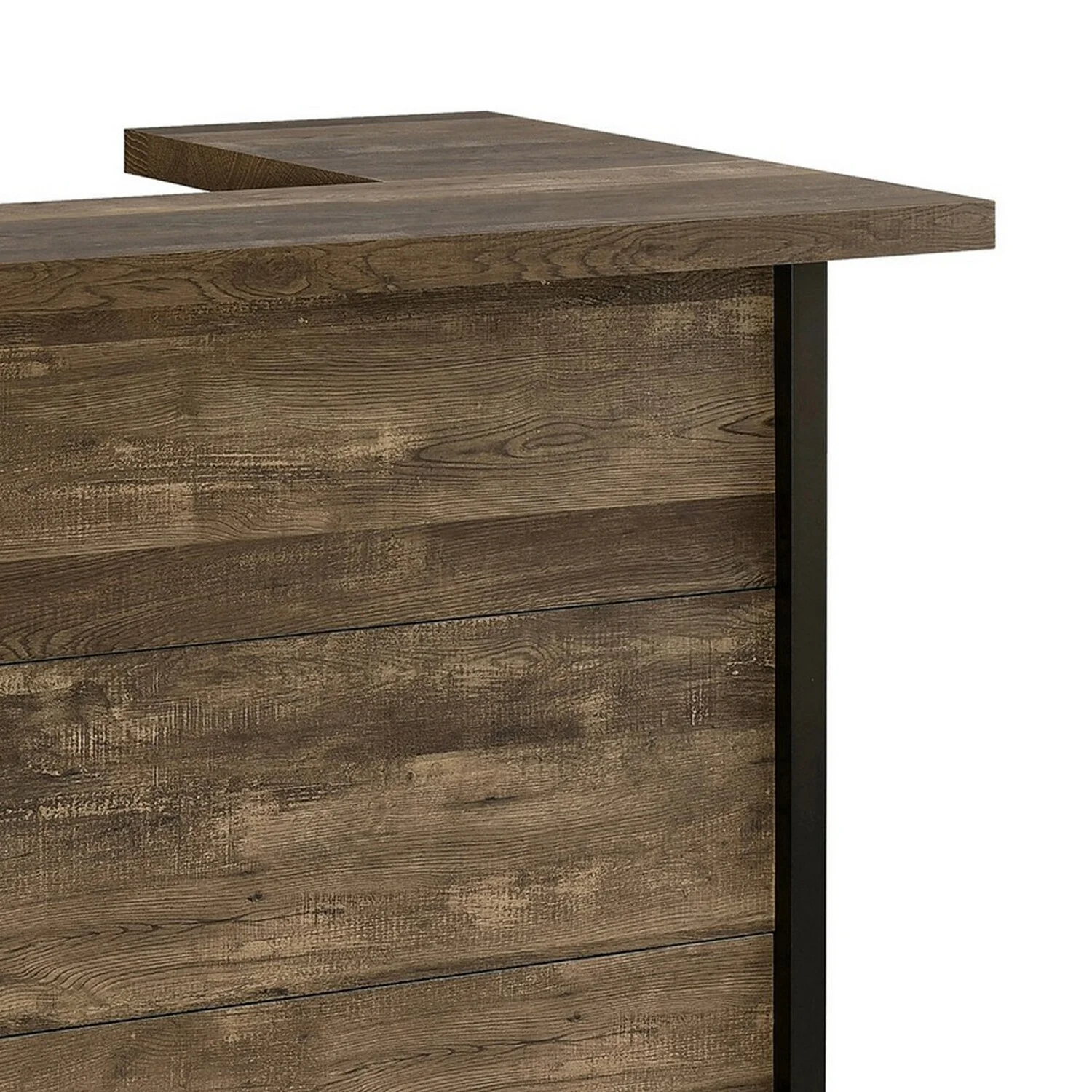 71 Inch Rectangular Home Bar Serving Unit Storage Shelves 2 Tiers Brown(Brown) - Image 2
