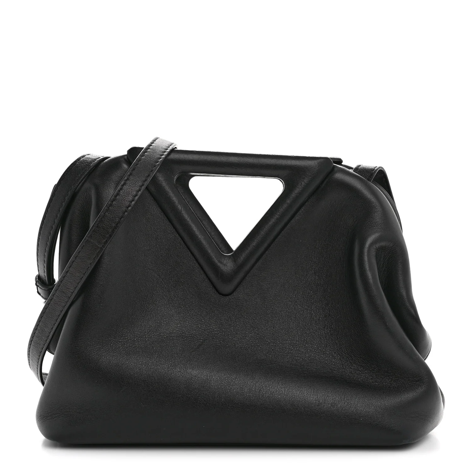 Calfskin Small The Point Triangle Bag Black