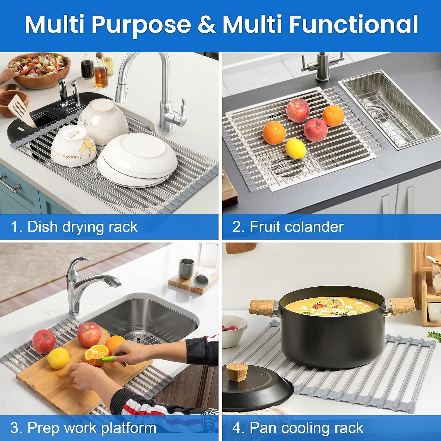 Roll Up Dish Drying Rack Over the Sink 12.5