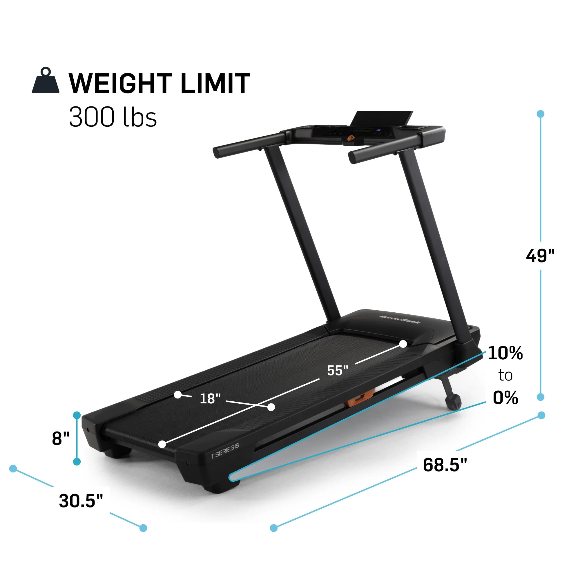 T 5 S; Treadmill for Running and Walking with SpaceSaver Design - Image 5