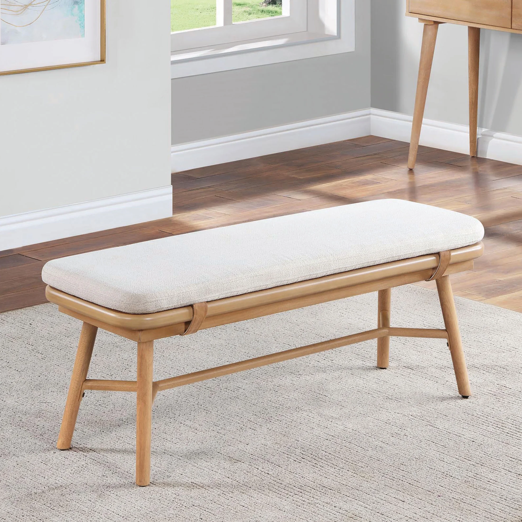 Better Homes & Gardens Springwood Dining Bench, Natural Finish
