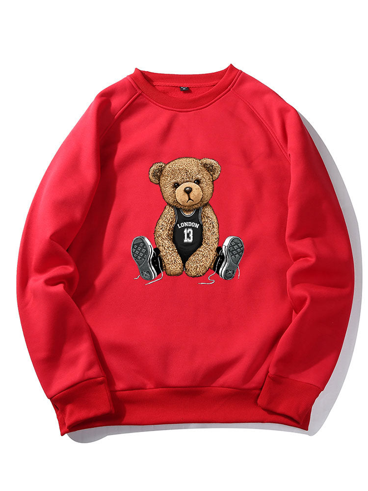 Sweat-shirt à manches raglan imprimé ours londonien
