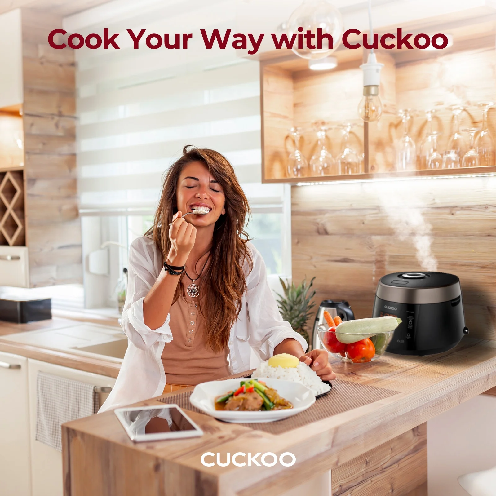 CUCKOO CRP - P1009SB 10 - Cup (Uncooked) Heating Pressure Rice Cooker & Warmer with Nonstick Inner Pot