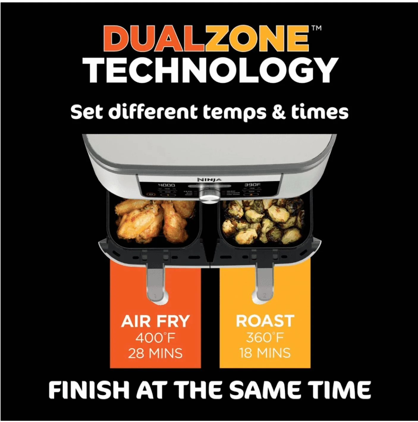 Ninja Foodi 6 - in - 1, 8 Quart 2 - Basket Air Fryer with Dualzone Technology - White