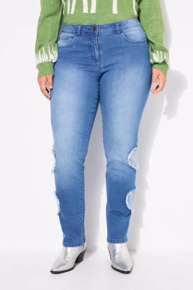 5-pocket heart cut-out jeans
