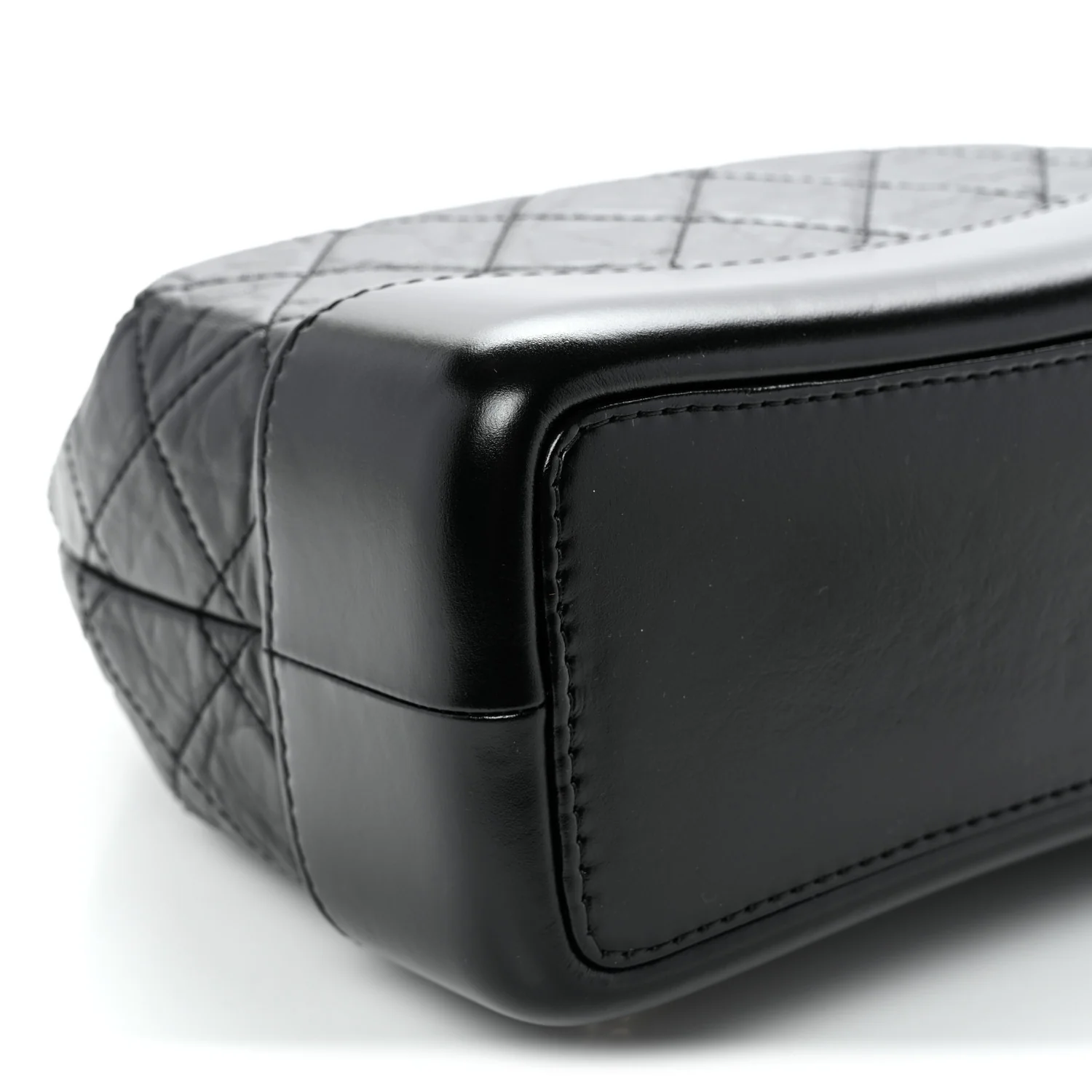 Aged Calfskin Quilted Small Gabrielle Backpack Black