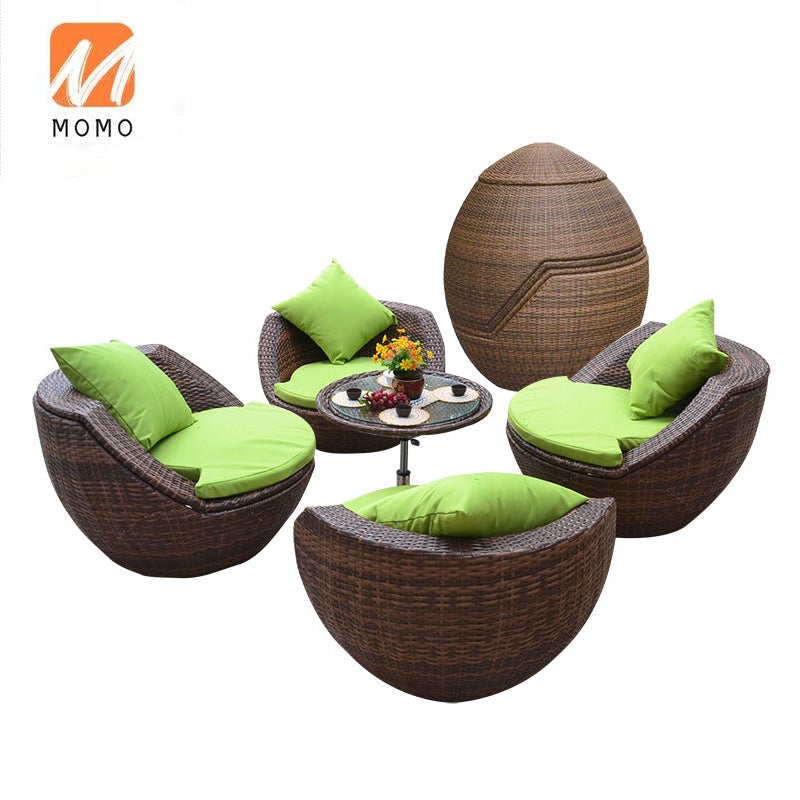 Fauteuil de jardin nordique empilable en forme de boule, canapé et fauteuil de détente en rotin, idéal pour la plage, le jardin ou le balcon.
