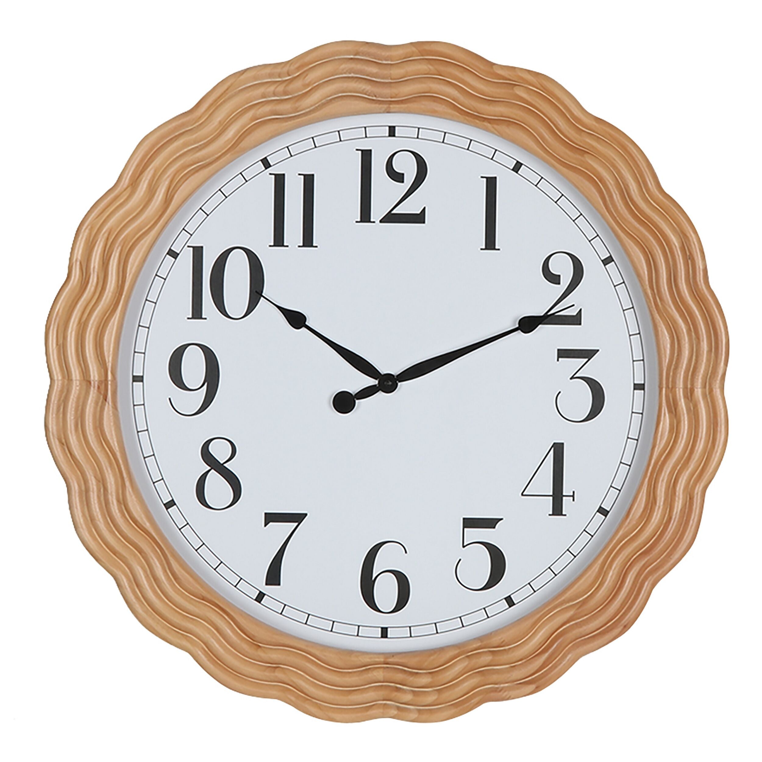 Wavy Wooden Wall Clock 68Cm