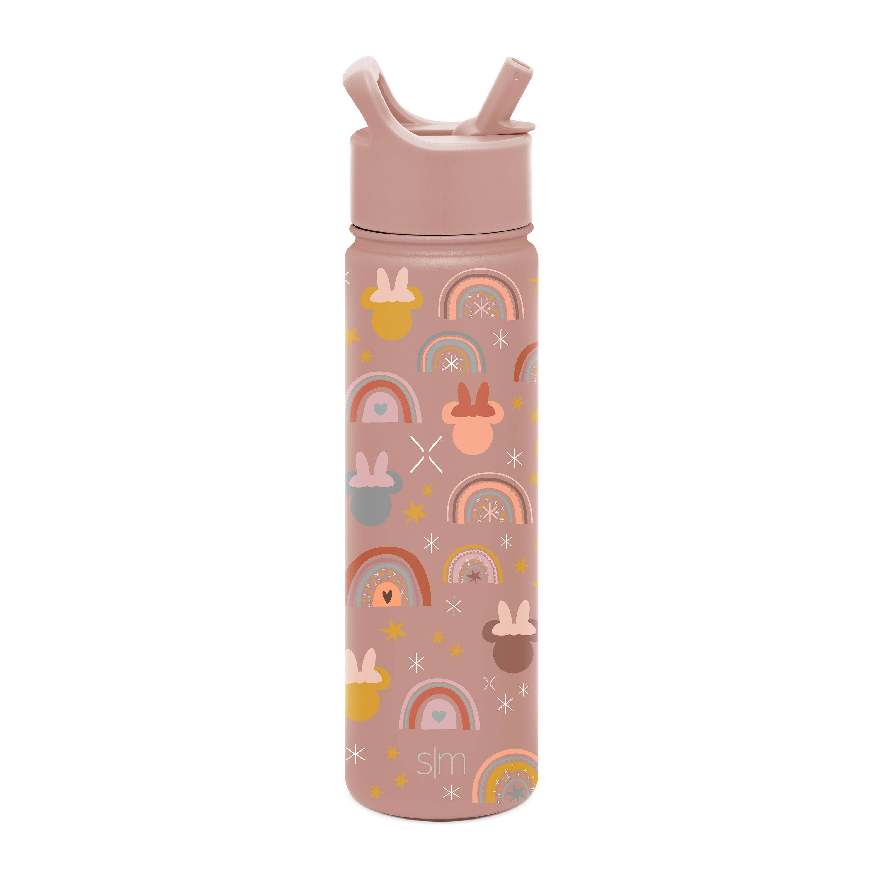 Simple Modern Disney Water Bottle with Straw Lid Vacuum Insulated Stainless Steel Thermos | Leak Proof Flask, Travel | 22oz Minnie Mouse Mauve