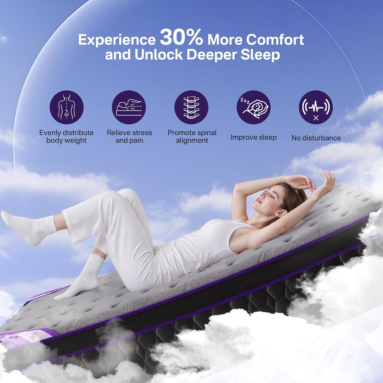 Full Size Mattress, 12 Inch Deluxe Hybrid Full Mattress in a Box, Cooling-Gel Memory Foam & Pocket Springs, Medium Firm, Pressure Relief, Extra Edge Support, 365-Night Trial (2026 Upgraded Support)