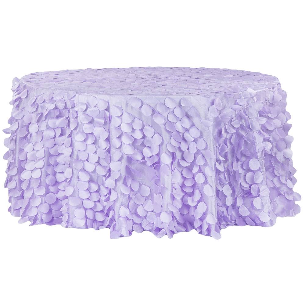Lavender Petal Circle Taffeta Round Tablecloth Size: 120 in | Wedding | Event | Wholesale by CV Linens