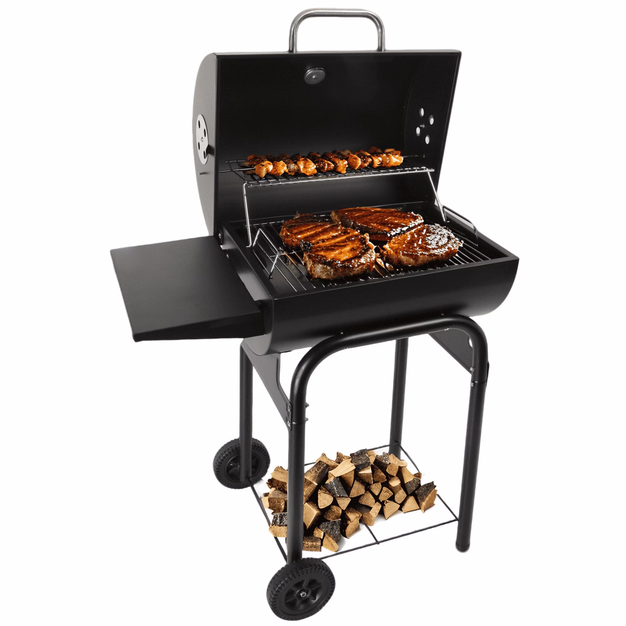 Charcoal Offset Smoker Grill Family-Size 4-6 Person BBQ with Temperature Control Portable Wheels(L) - Image 7