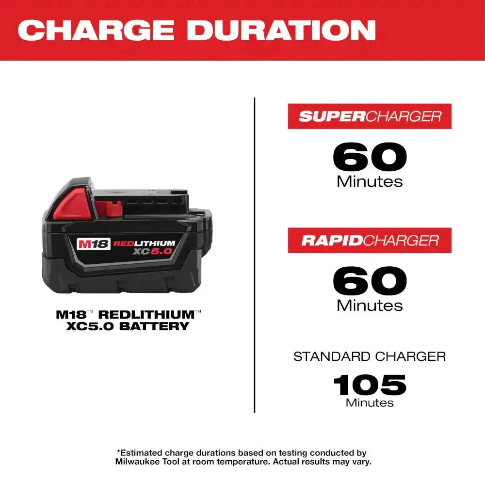M18 18-VOLT 5.0 ah Lithium-ion Xc Extended Capacity Battery Pack
