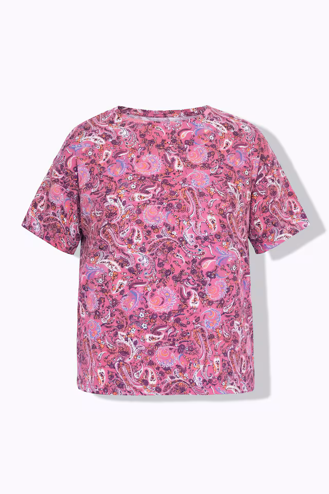 Relaxed Fit Short Sleeve Paisley Tee