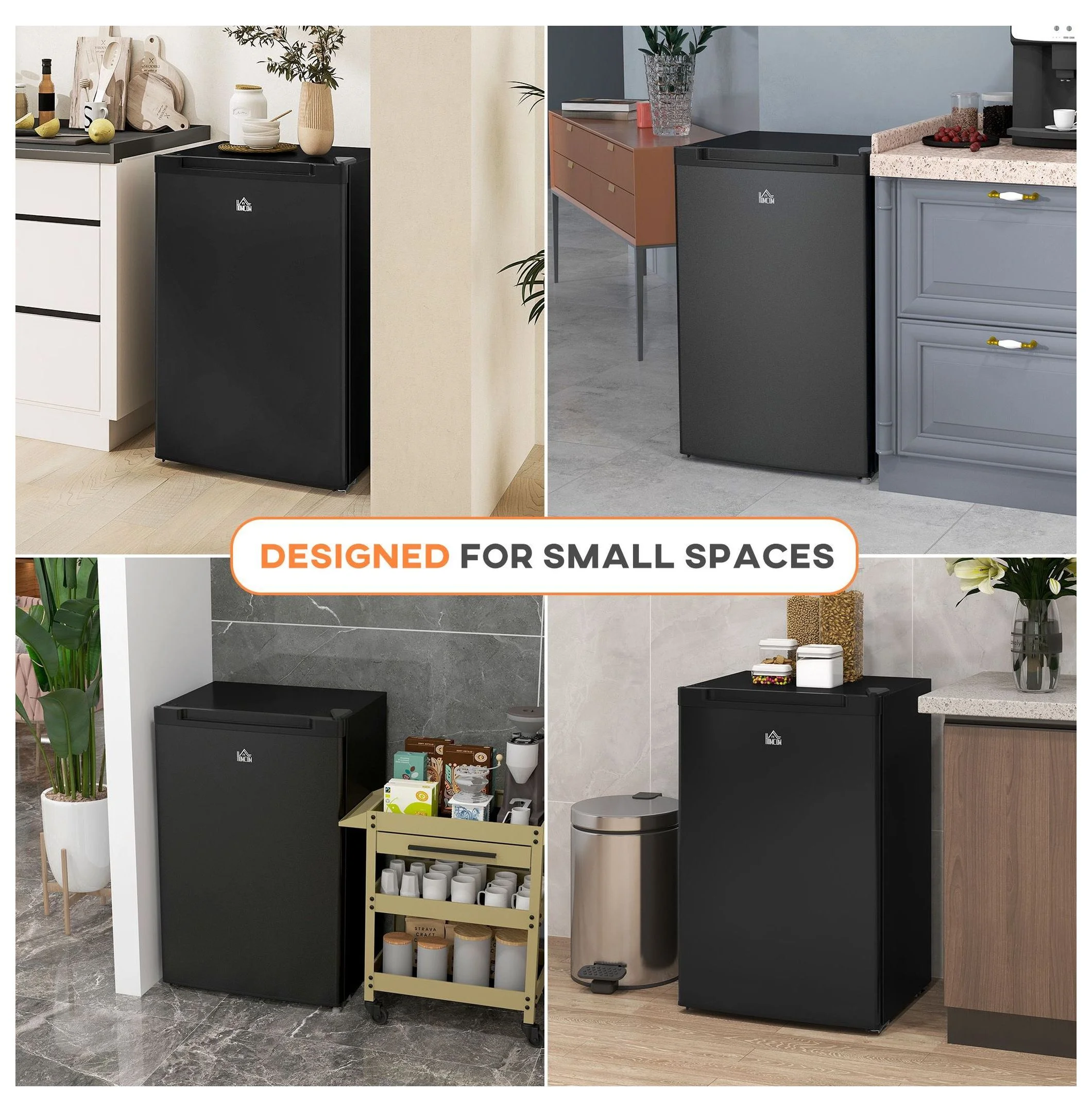 3 Cu Ft Upright Freezer Black Mini Freezer with Adjustable Thermostat Reversible Door for Apartment, Dorm, Office - Image 8