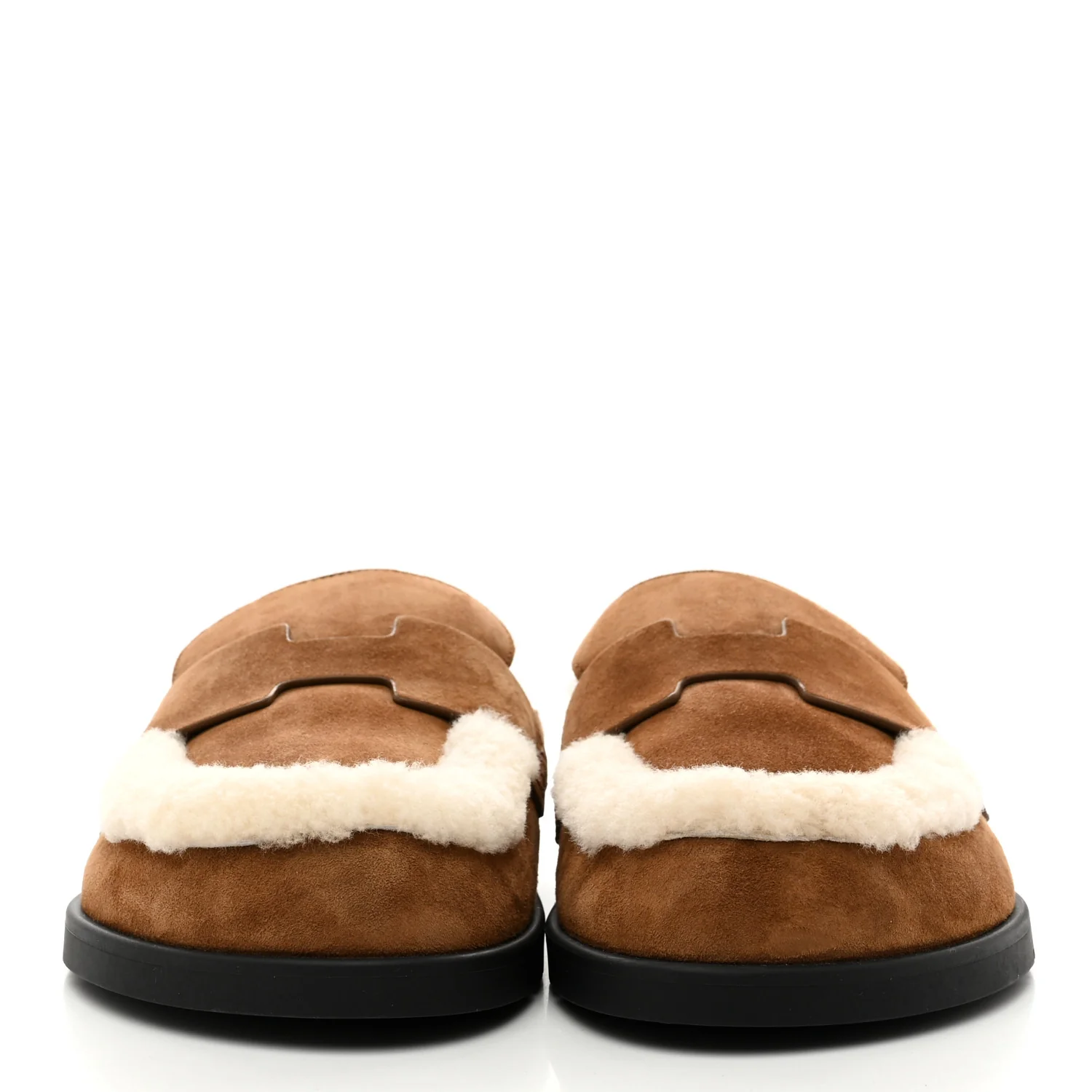 Suede Goatskin Shearling Mens Go Mules 43 Beige Kraft Ecru