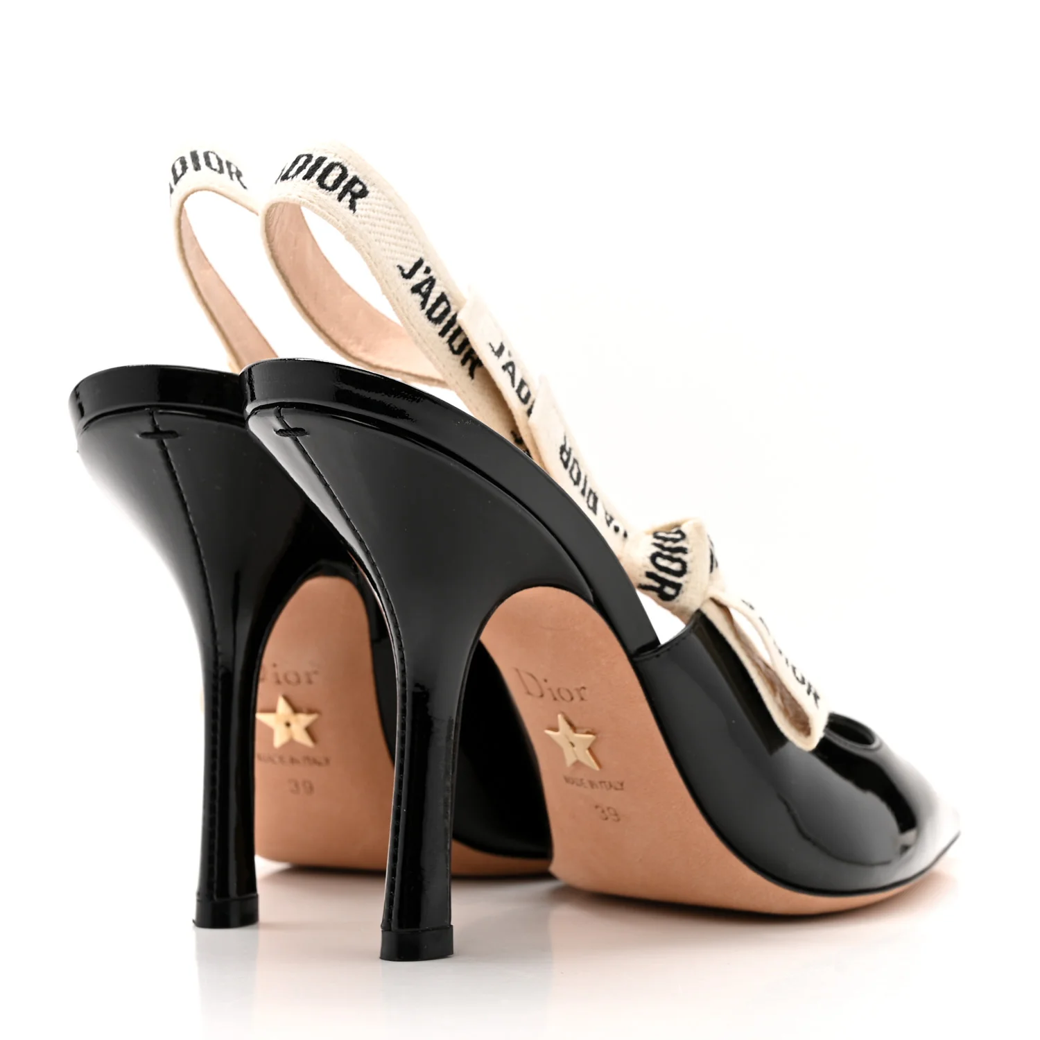 Patent Ribbon J'Adior Slingback 100mm Pumps 39 Black