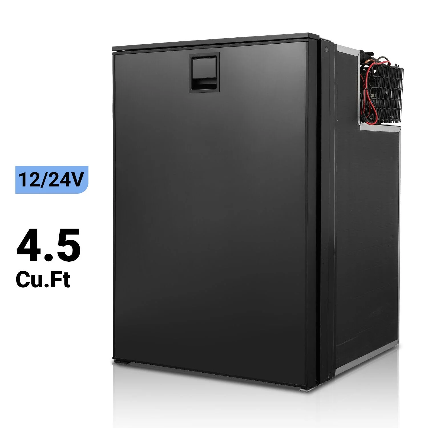 Smad 4.5 cu ft/130 L DC 12/24V RV Refrigerator with Freezer Compact Portable Fridge