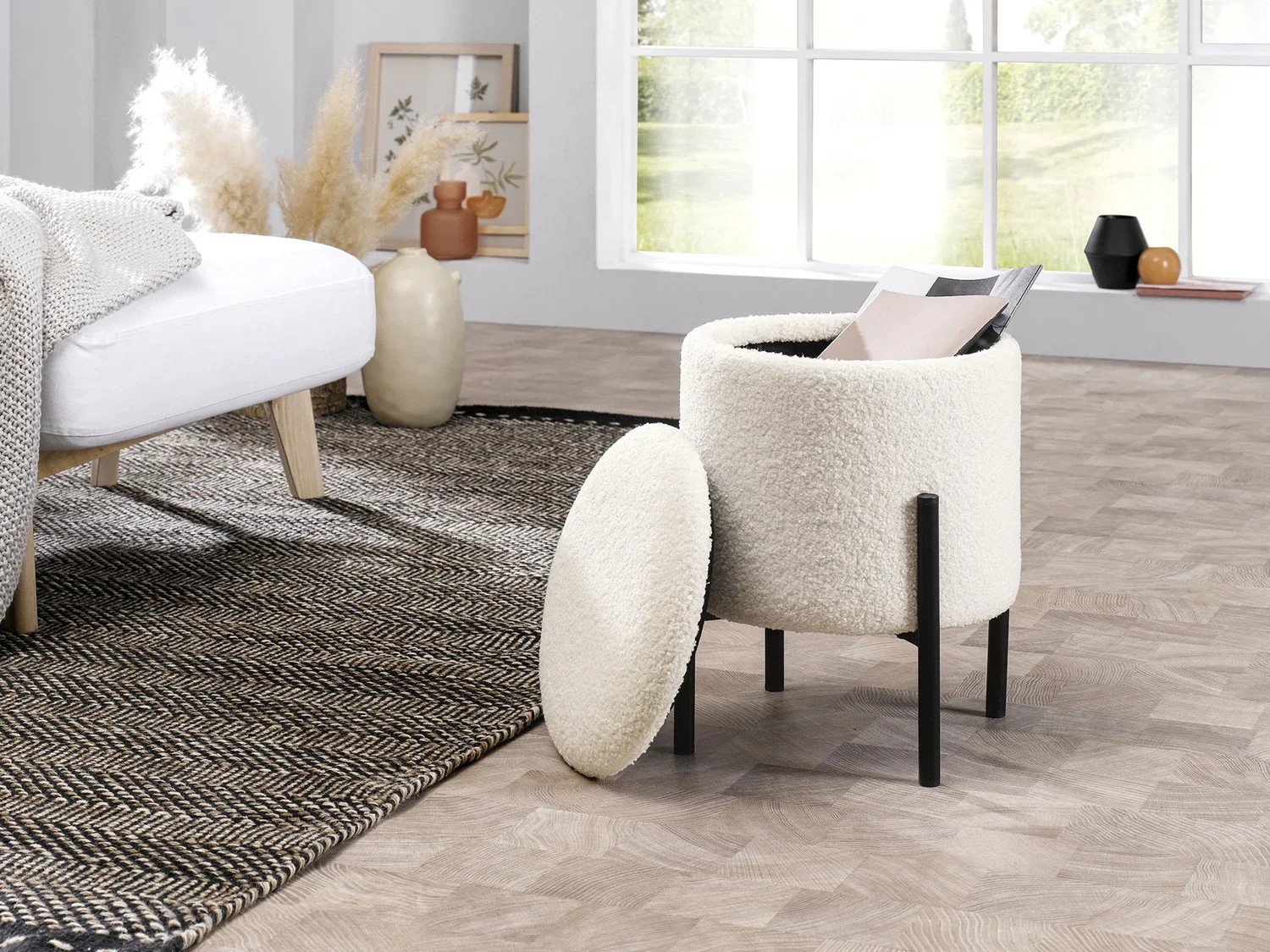 LIVARNO home Tabouret avec compartiment de rangement,  35 cm