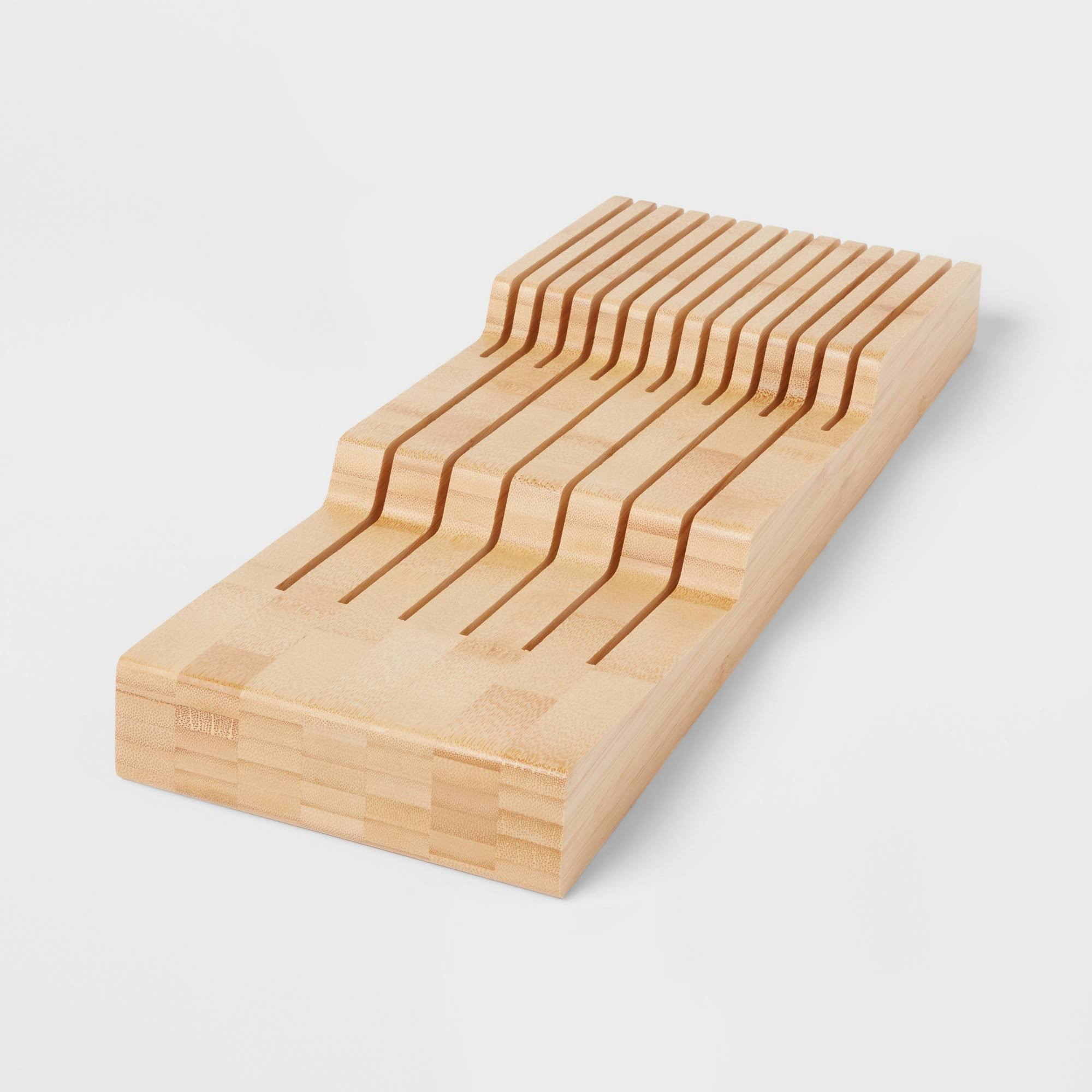 Bamboo in Drawer Knife Organizer Yellow - Brightroom
