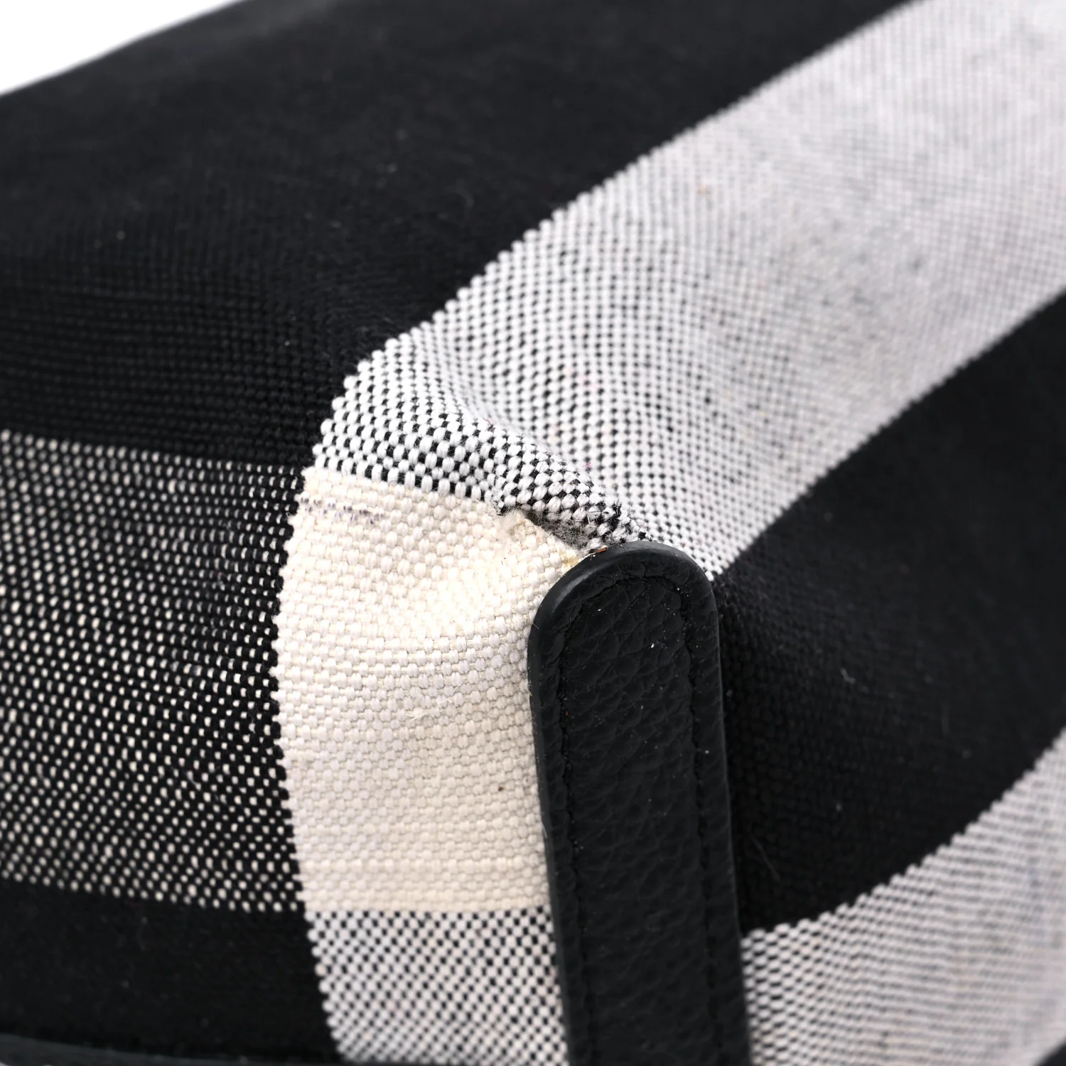 Coated Canvas Mega Check Medium Doodle Tote Black White