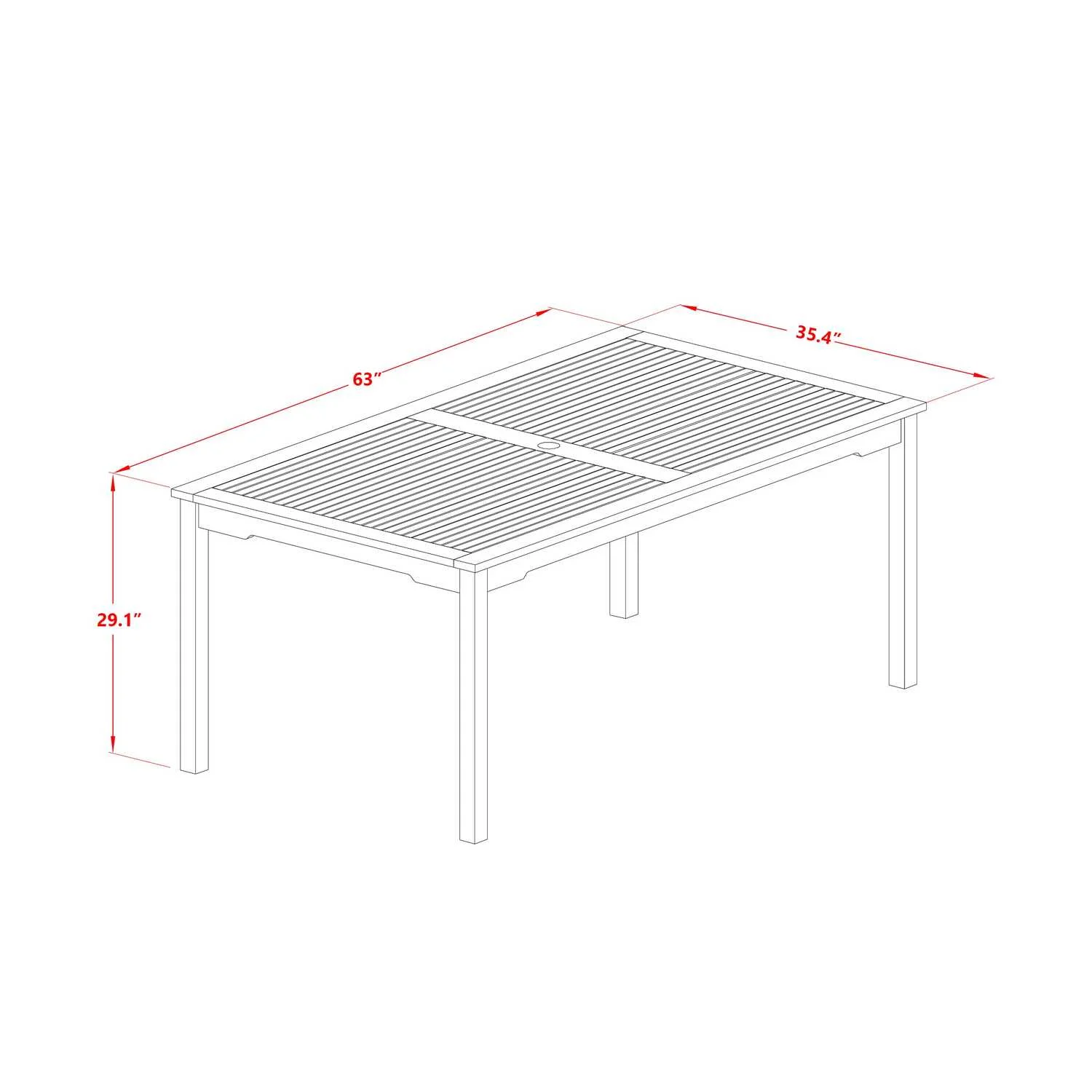 East West Furniture Wooden Patio Set Natural Oil, CMBS5CANA