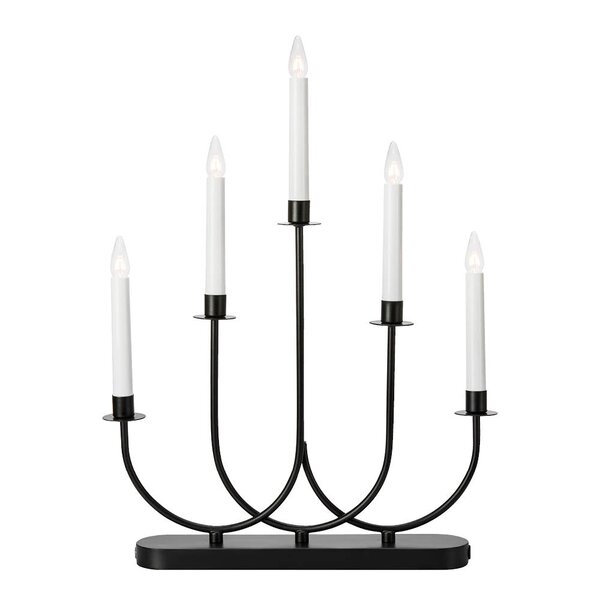 Soro lysestake 5 lys 47,5 cm svart
