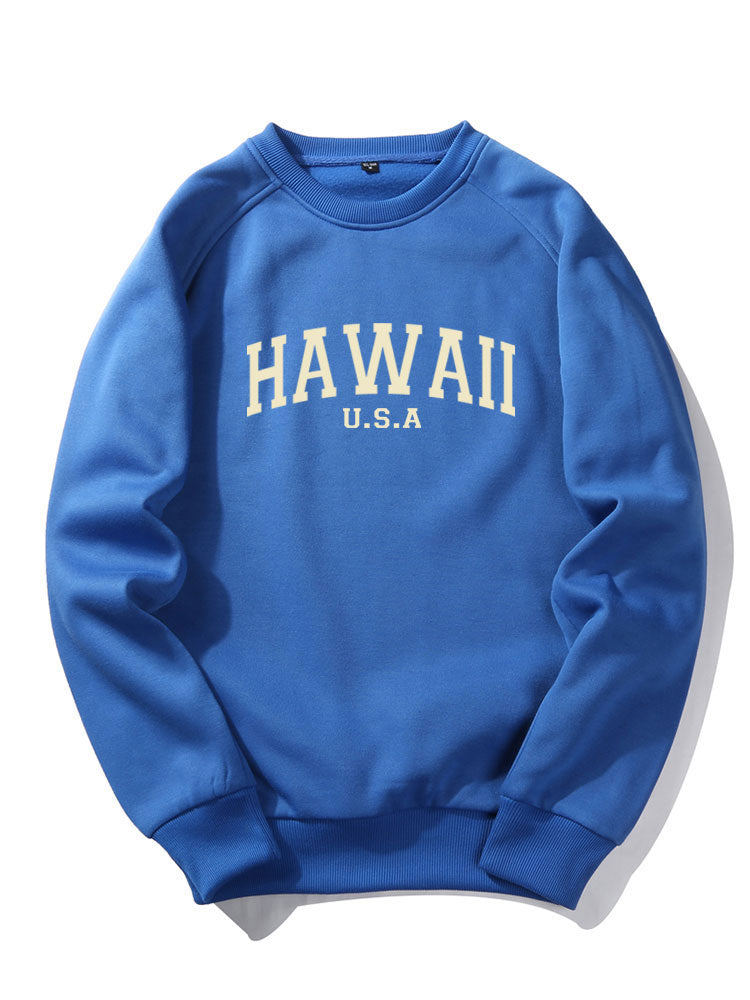 Sweat-shirt à imprimé lettres Hawaï
