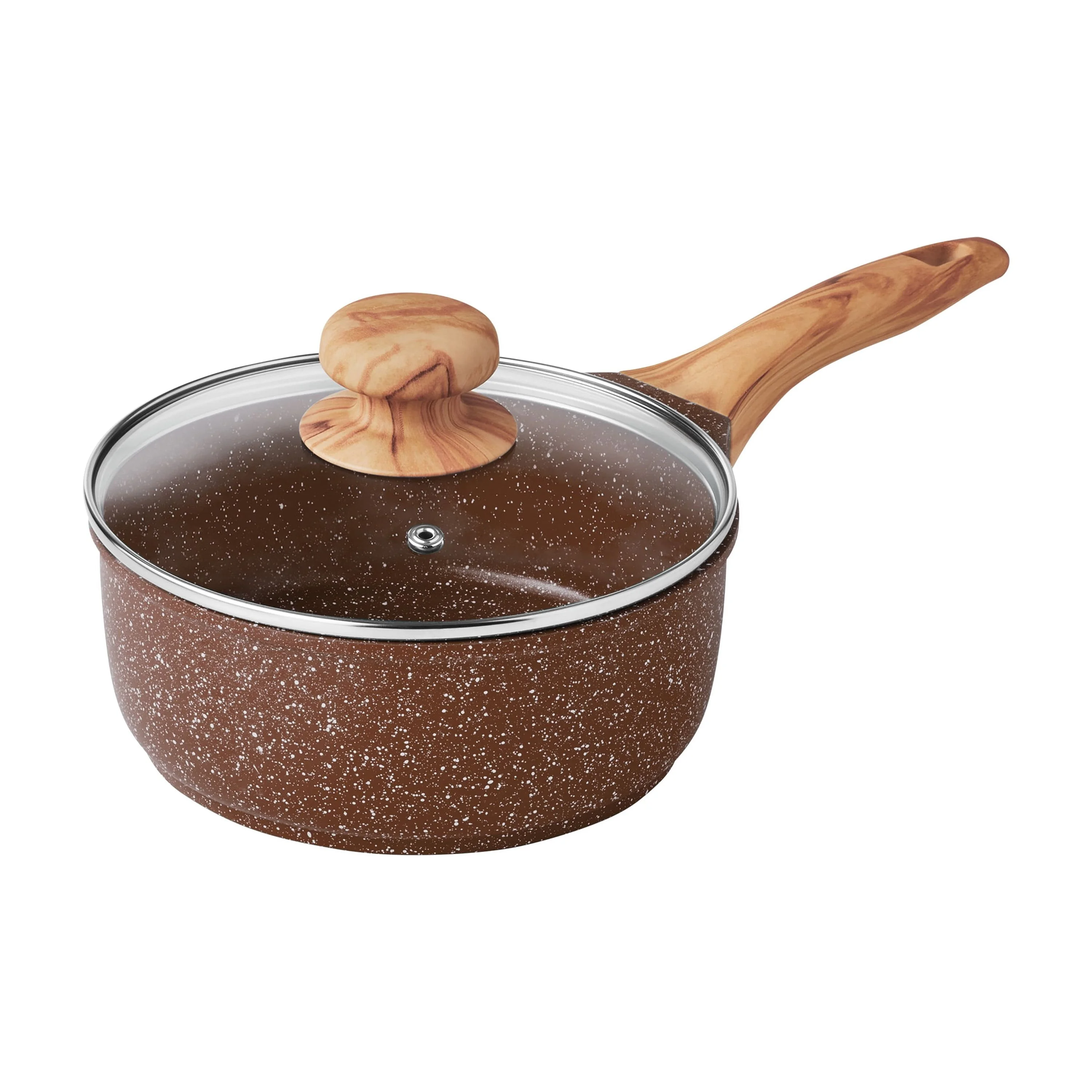 Prairie Signature 14-Piece Cast Aluminum Cookware Set, Brown Speckle(Brown Speckle) - Image 6