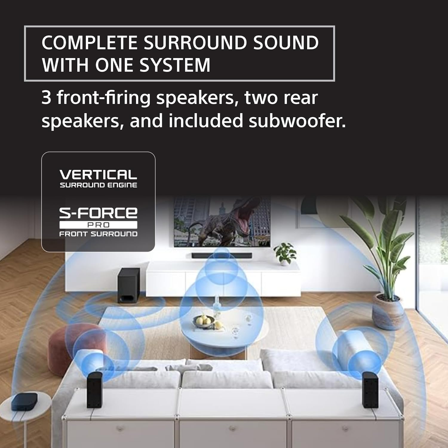 Sony BRAVIA Theater System 6  5.1ch Home Theater System Sound bar with subwoofer and Rear Speakers  Surround Sound by Dolby Atmos/DTS:X Compatible HT-S60