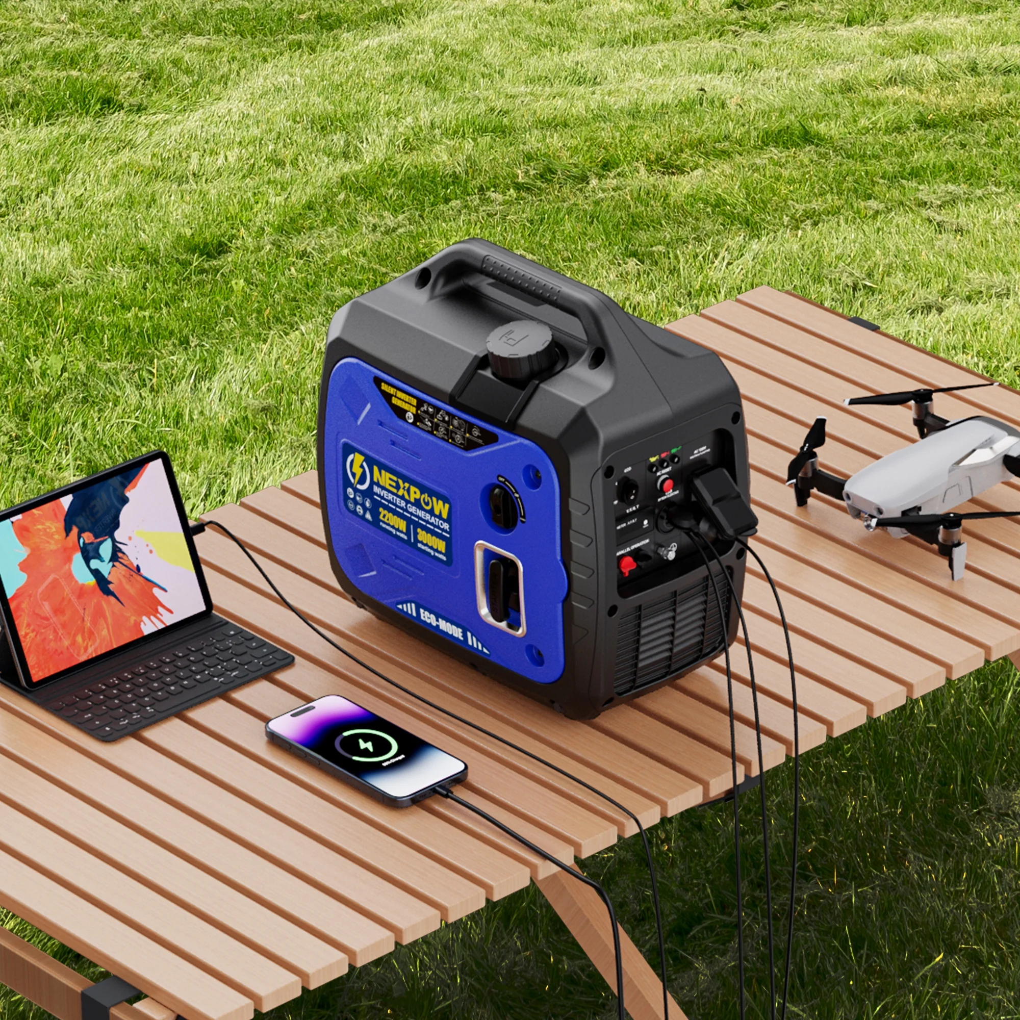 3000W Portable Inverter Generator, Gasoline Power Lightweight for Backup Home Camping, Eco-Mode Feature, Parallel Capability, Overload Protection(3000 W) - Image 9