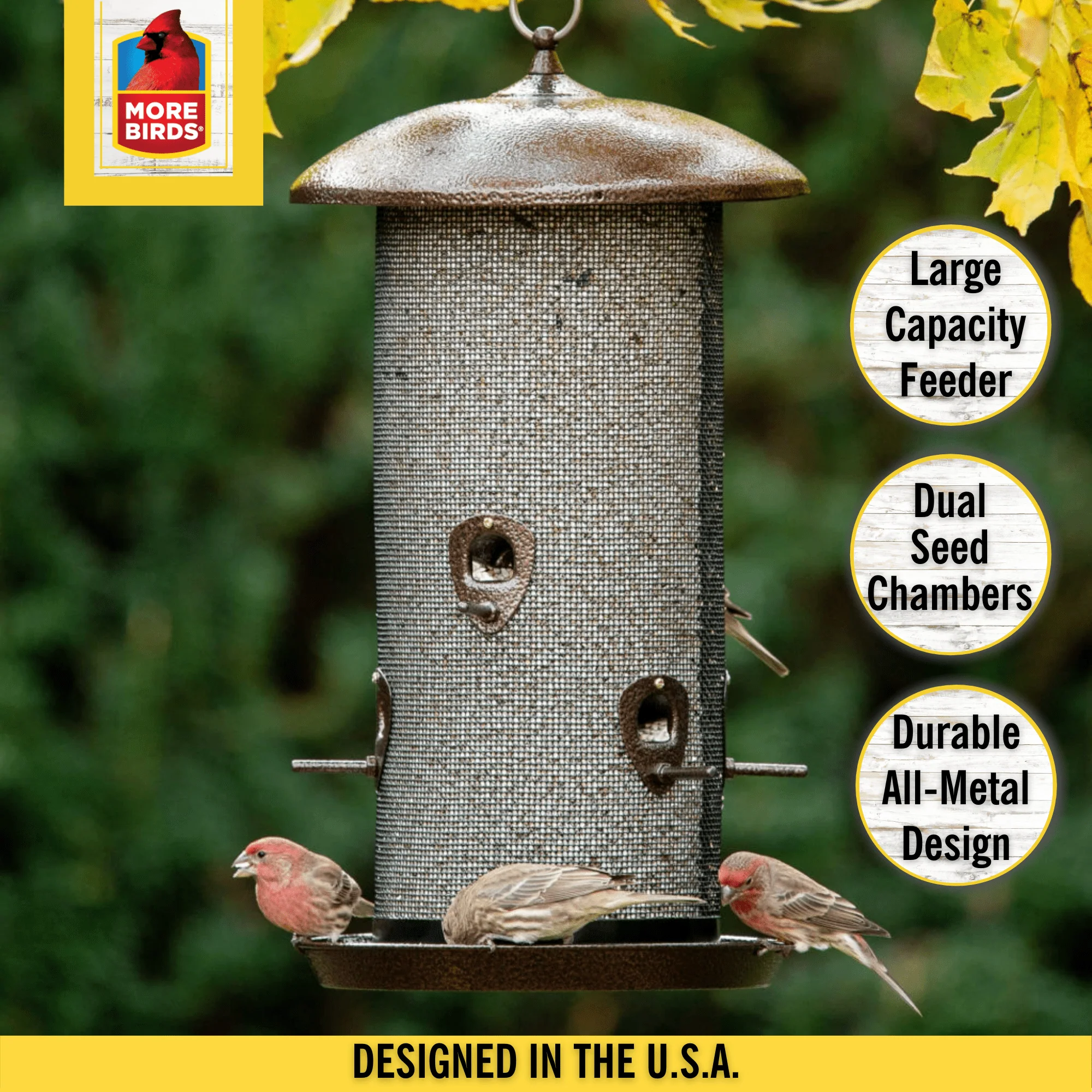 More Birds Giant Combo Screen Bird Feeder, 10 lb Capacity, Brown