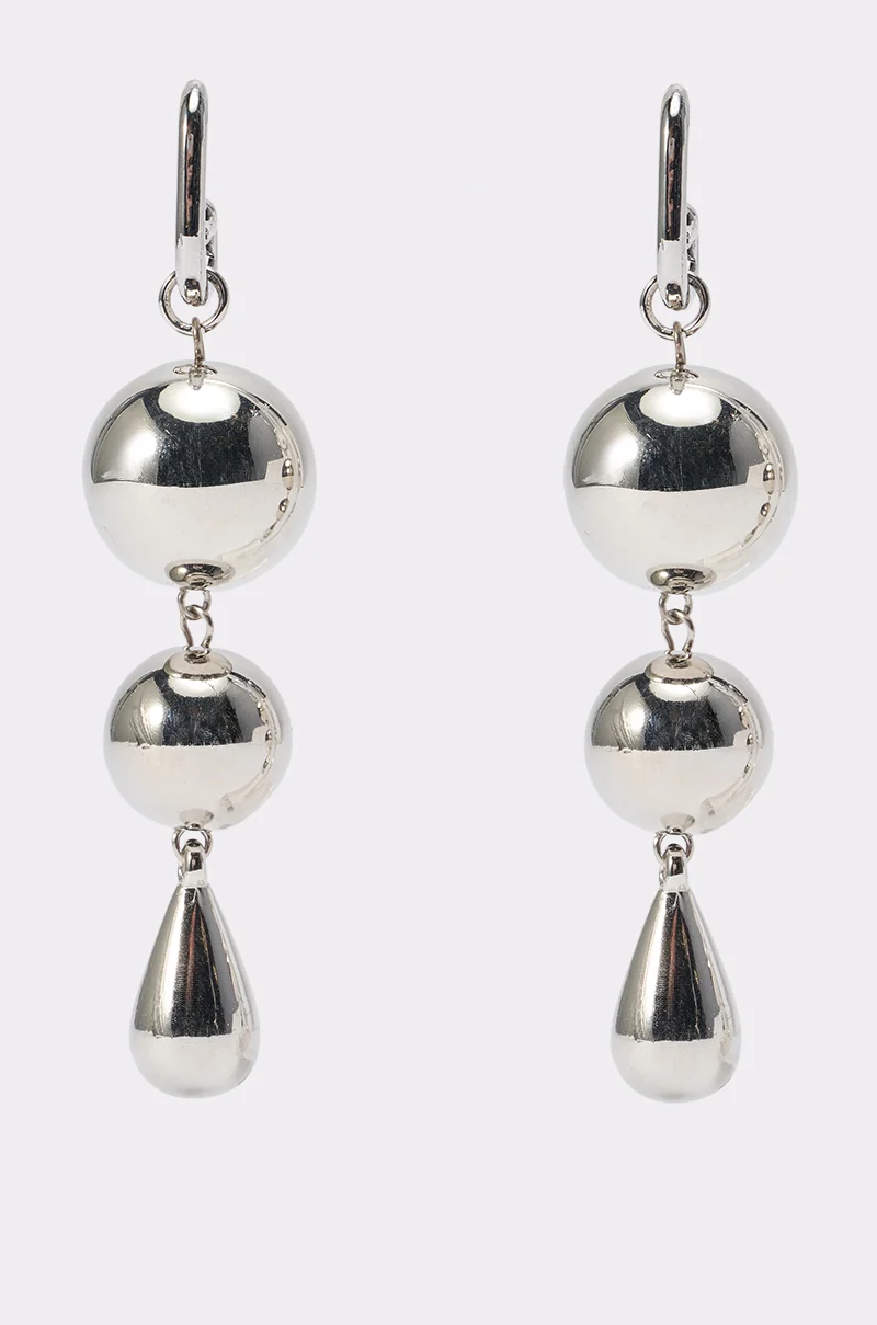 CHROME DROP EARRINGS - Akira Store